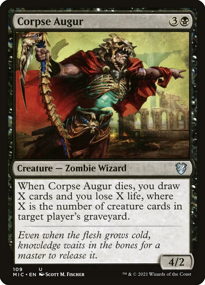 2021 Midnight Hunt Commander Corpse Augur uncommon #109 uncommon card image