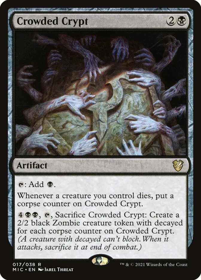 2021 Midnight Hunt Commander Crowded Crypt rare #17 rare card image