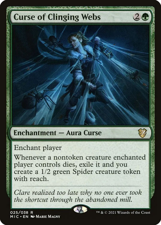 2021 Midnight Hunt Commander Curse of Clinging Webs rare #25 rare card image