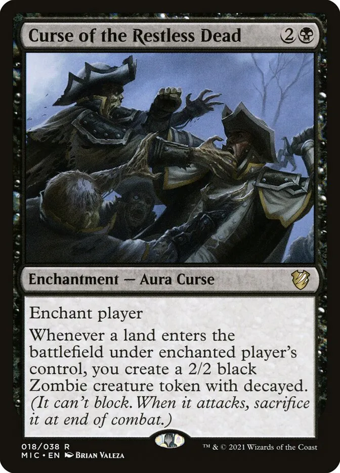 2021 Midnight Hunt Commander Curse of the Restless Dead rare #18 rare card image