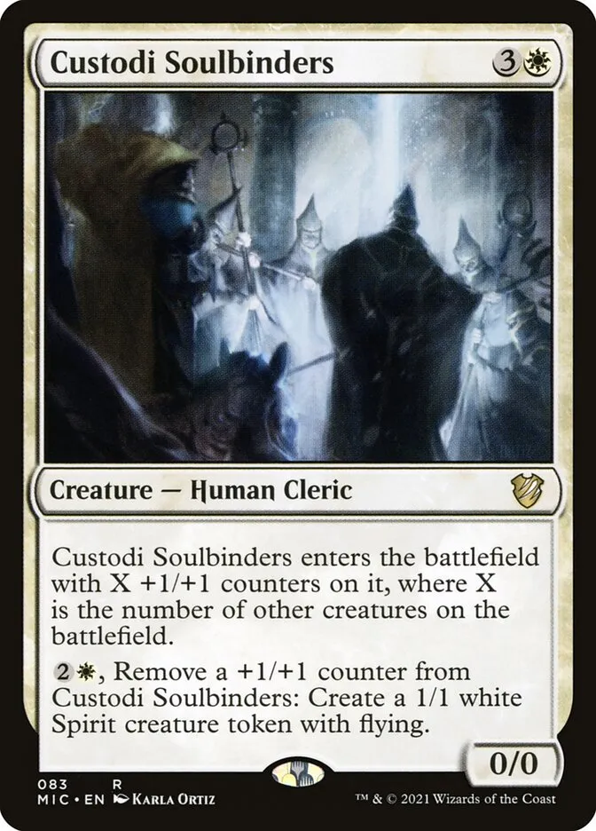 2021 Midnight Hunt Commander Custodi Soulbinders rare #83 rare card image