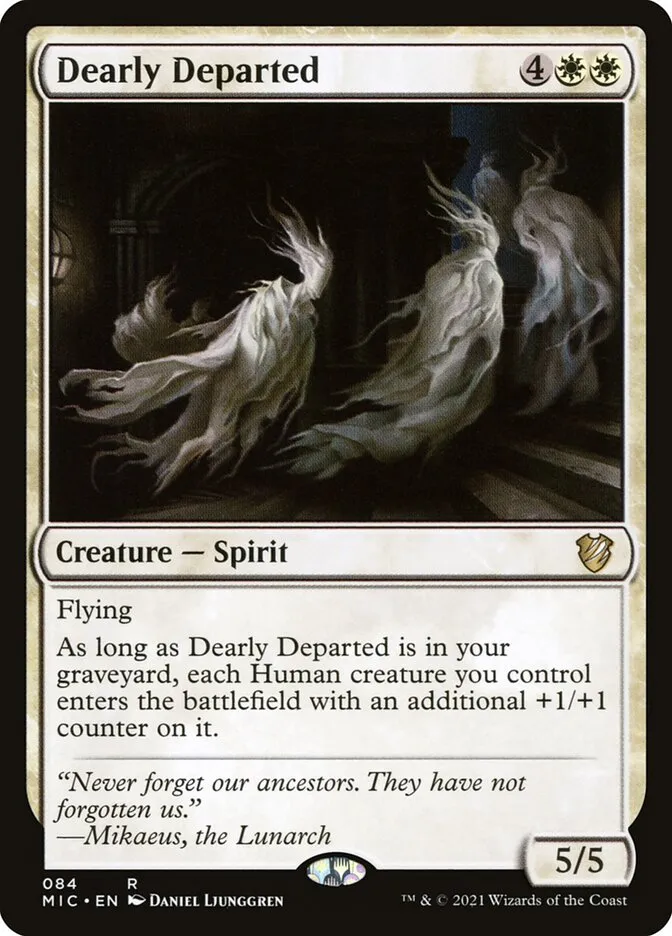 2021 Midnight Hunt Commander Dearly Departed rare #84 rare card image