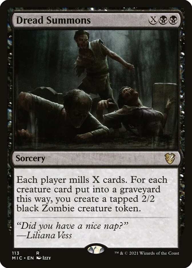 2021 Midnight Hunt Commander Dread Summons #113 rare card image
