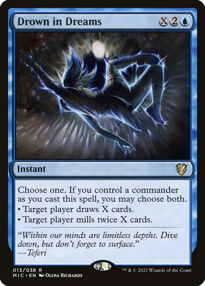 2021 Midnight Hunt Commander Drown in Dreams rare #13 rare card image