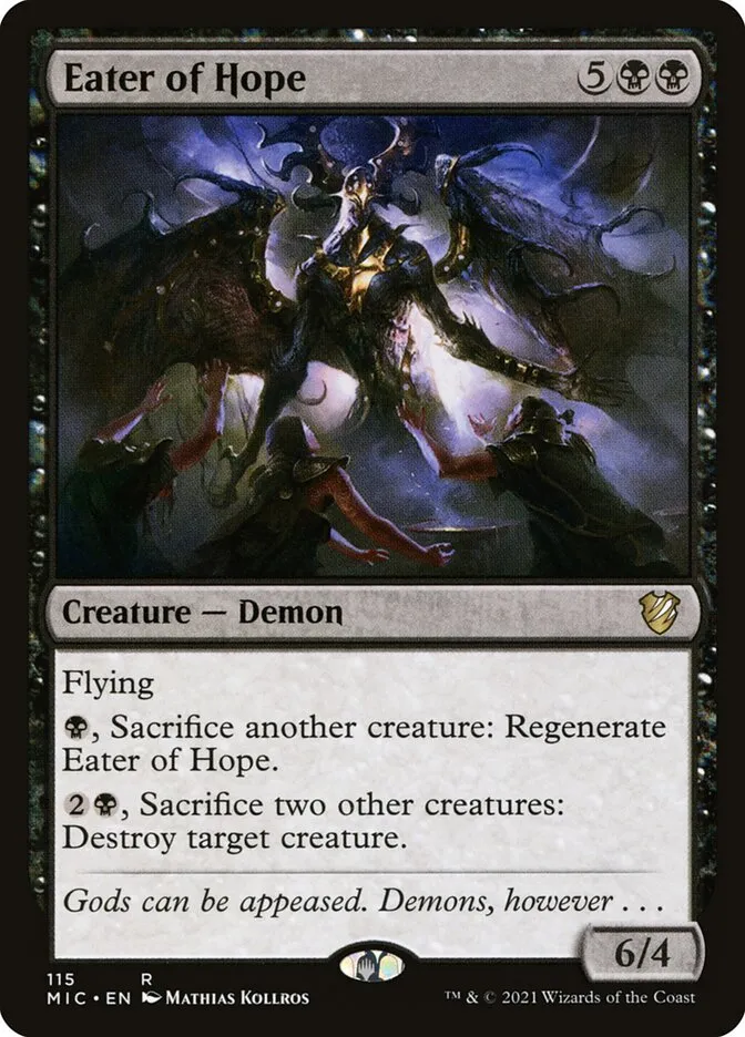 2021 Midnight Hunt Commander Eater of Hope #115 rare card image
