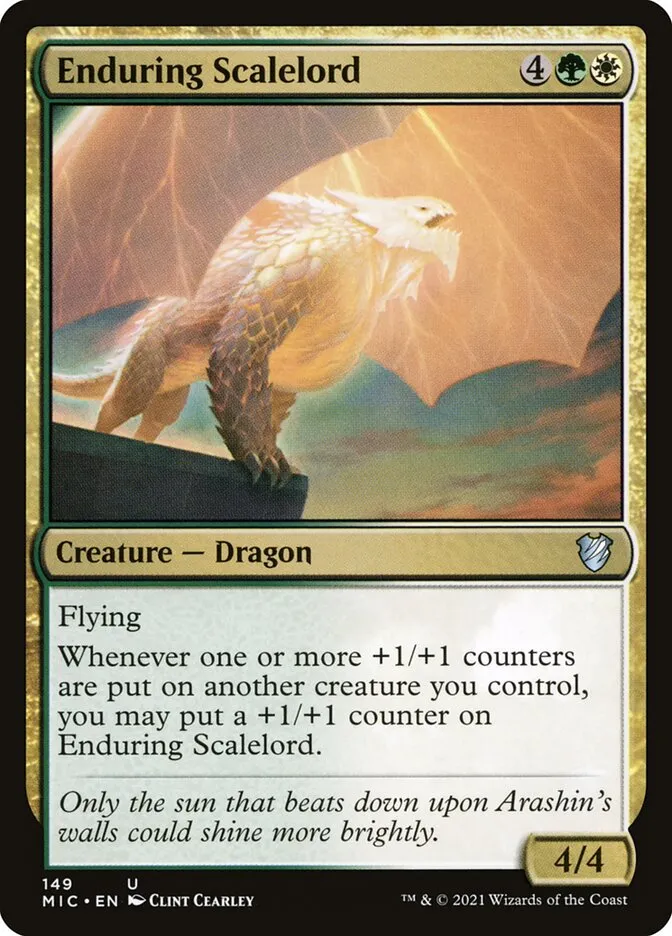 2021 Midnight Hunt Commander Enduring Scalelord #149 uncommon card image