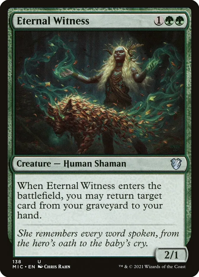 2021 Midnight Hunt Commander Eternal Witness #138 uncommon card image