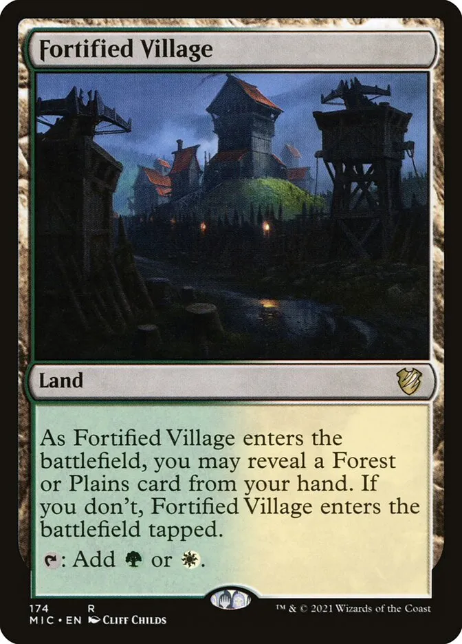 2021 Midnight Hunt Commander Fortified Village #174 rare card image