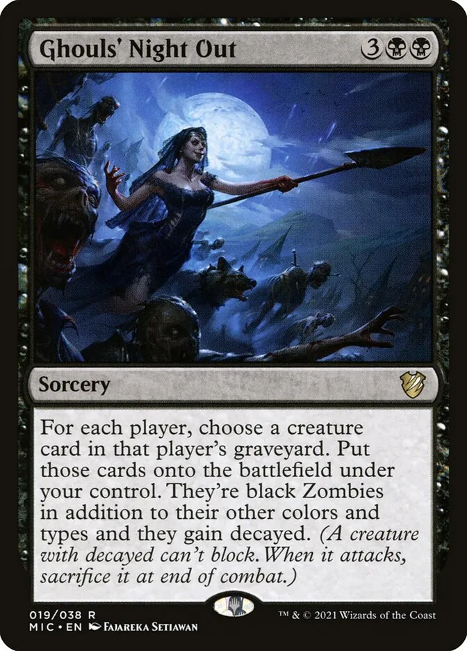 2021 Midnight Hunt Commander Ghouls' Night Out rare #19 rare card image