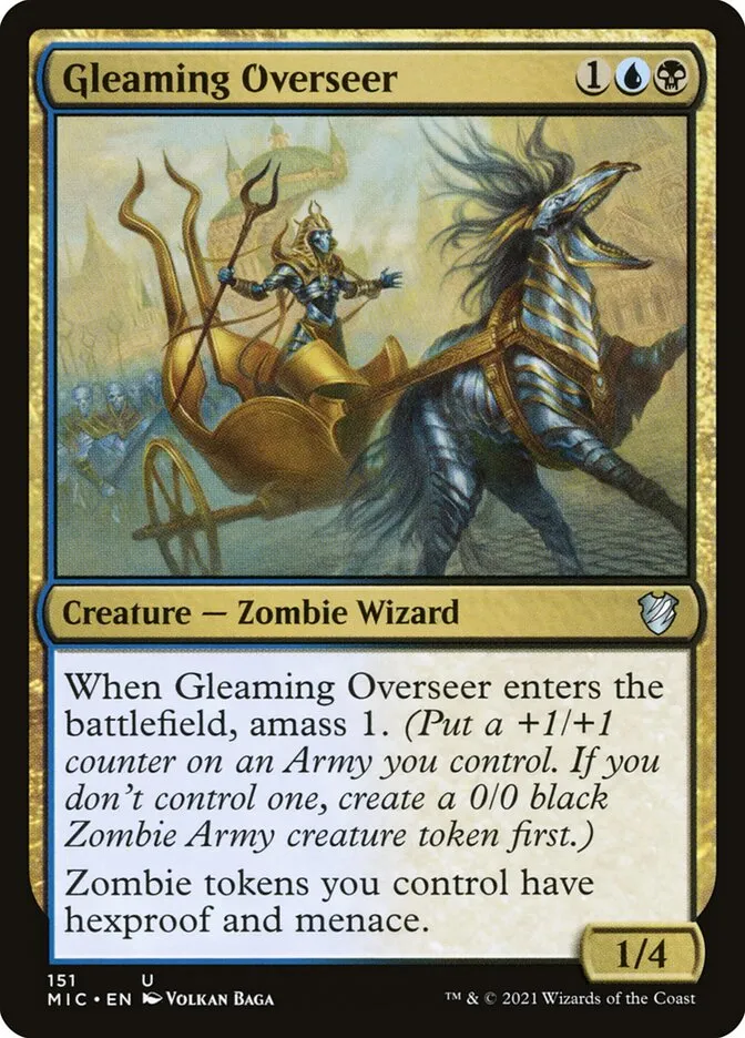 2021 Midnight Hunt Commander Gleaming Overseer uncommon #151 uncommon card image