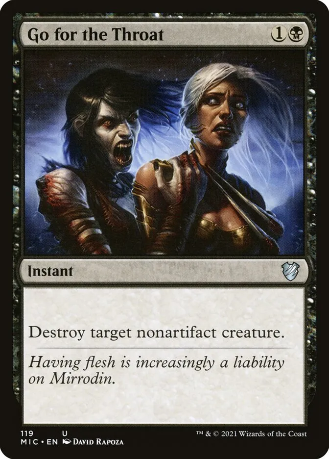 2021 Midnight Hunt Commander Go for the Throat #119 uncommon card image