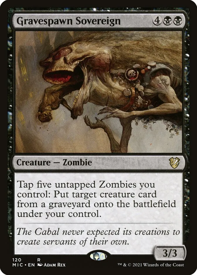 2021 Midnight Hunt Commander Gravespawn Sovereign #120 rare card image