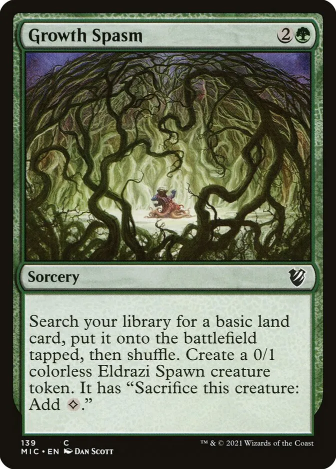 2021 Midnight Hunt Commander Growth Spasm common #139 common card image