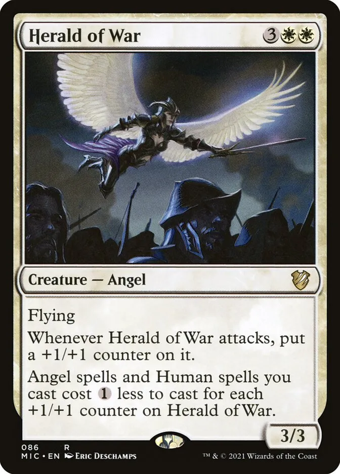 2021 Midnight Hunt Commander Herald of War rare #86 rare card image