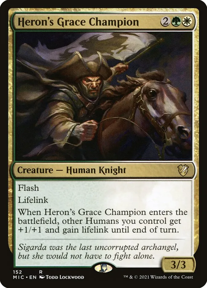 2021 Midnight Hunt Commander Heron's Grace Champion #152 rare card image