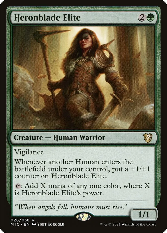 2021 Midnight Hunt Commander Heronblade Elite rare #26 rare card image