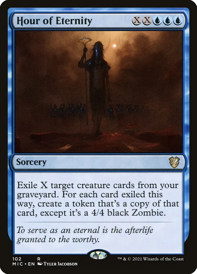 2021 Midnight Hunt Commander Hour of Eternity rare #102 rare card image
