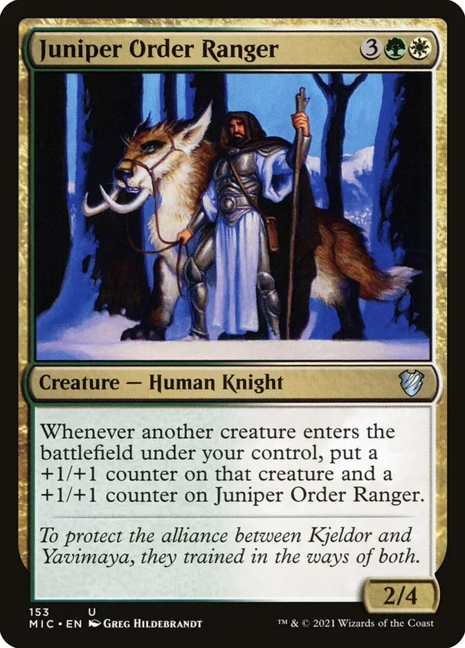 2021 Midnight Hunt Commander Juniper Order Ranger uncommon #153 uncommon card image