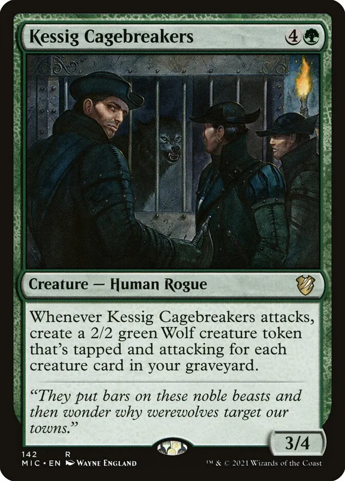 2021 Midnight Hunt Commander Kessig Cagebreakers #142 rare card image