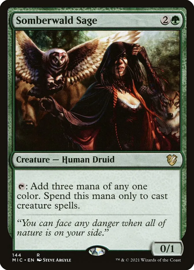 2021 Midnight Hunt Commander Somberwald Sage #144 rare card image