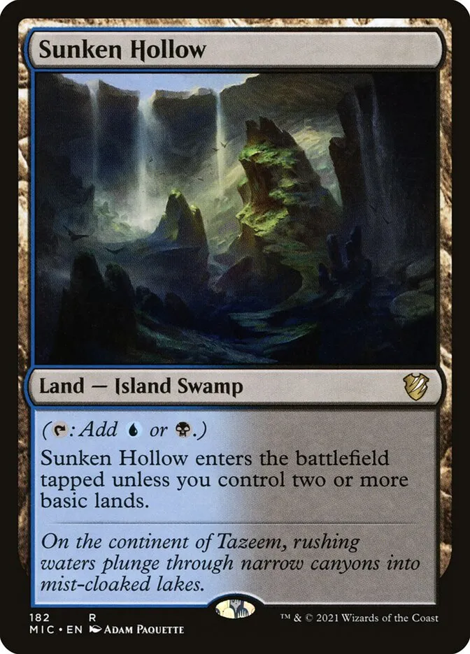 2021 Midnight Hunt Commander Sunken Hollow #182 rare card image