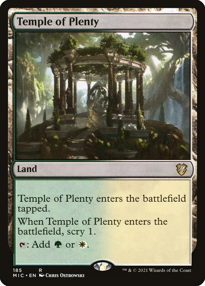2021 Midnight Hunt Commander Temple of Plenty #185 rare card image