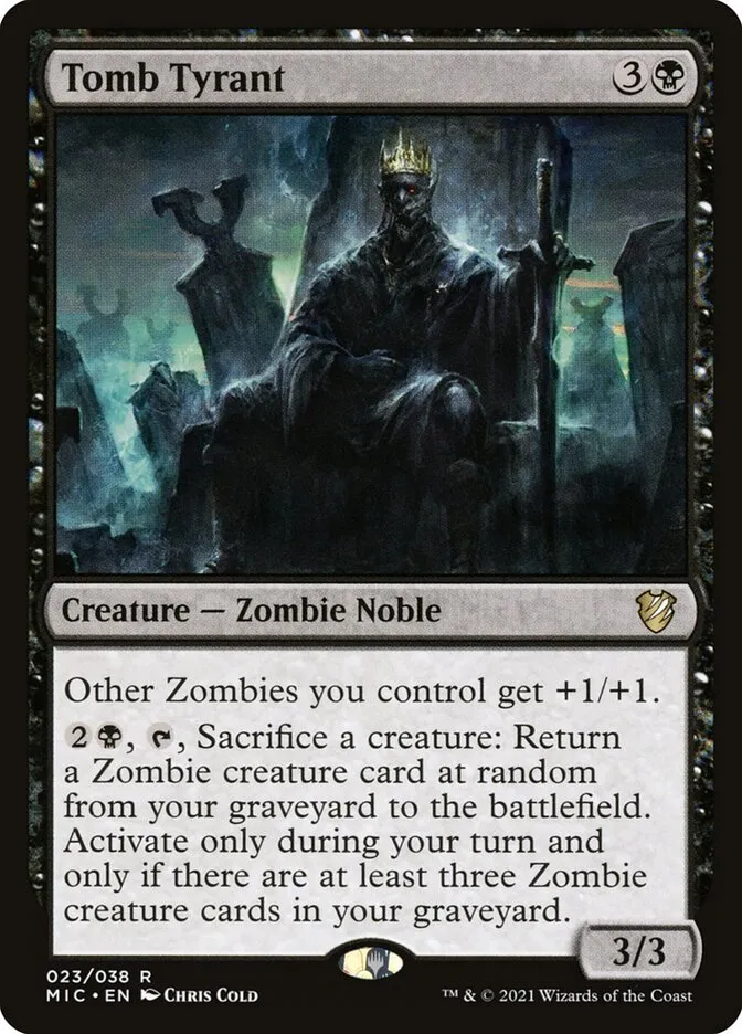 2021 Midnight Hunt Commander Tomb Tyrant rare #23 rare card image