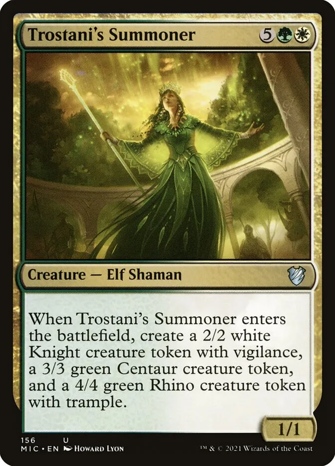 2021 Midnight Hunt Commander Trostani's Summoner #156 uncommon card image
