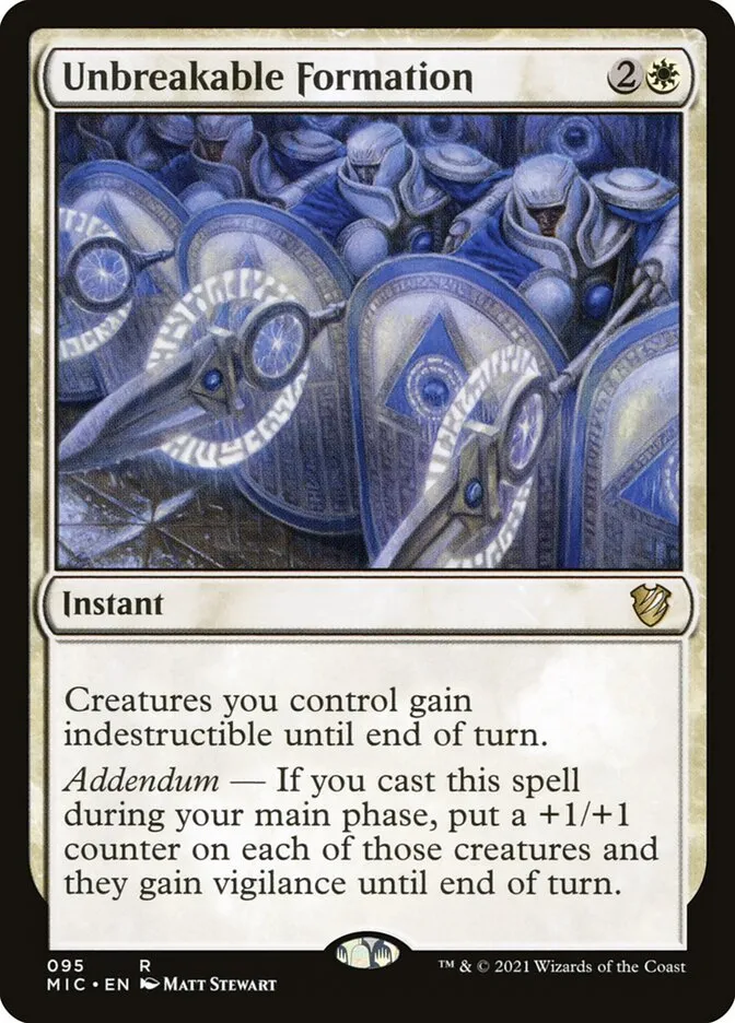 2021 Midnight Hunt Commander Unbreakable Formation rare #95 rare card image