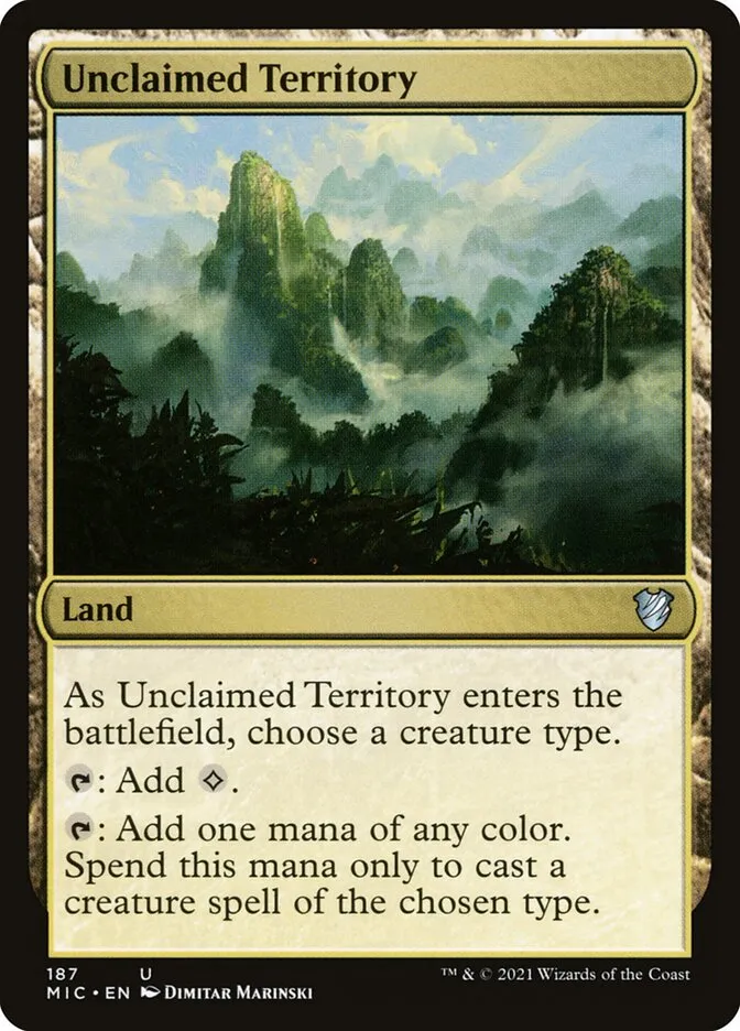 2021 Midnight Hunt Commander Unclaimed Territory #187 uncommon card image