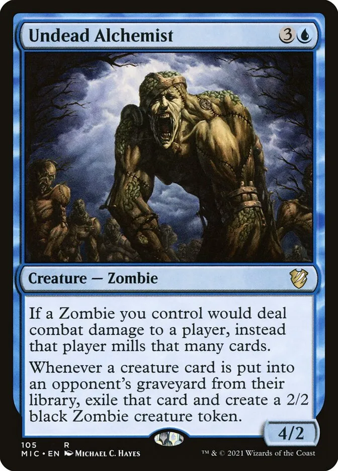 2021 Midnight Hunt Commander Undead Alchemist rare #105 rare card image
