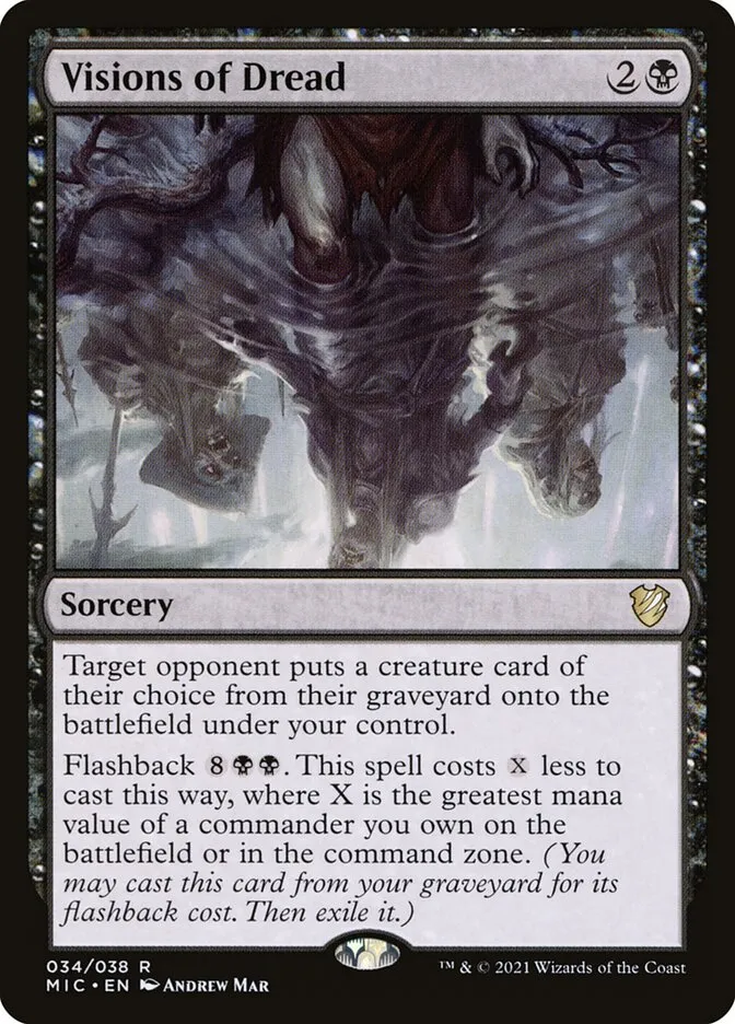 2021 Midnight Hunt Commander Visions of Dread rare #34 rare card image