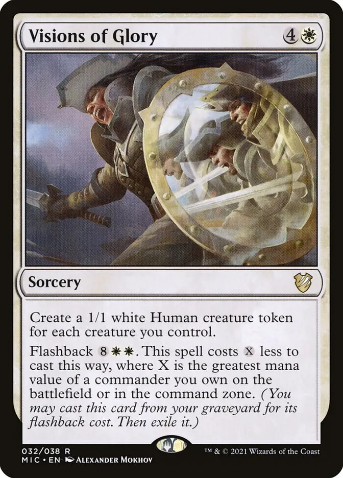 2021 Midnight Hunt Commander Visions of Glory rare #32 rare card image
