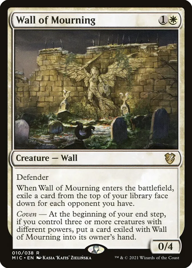 2021 Midnight Hunt Commander Wall of Mourning rare #10 rare card image