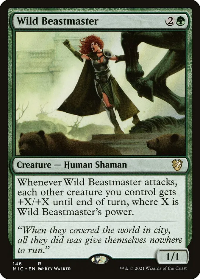 2021 Midnight Hunt Commander Wild Beastmaster #146 rare card image