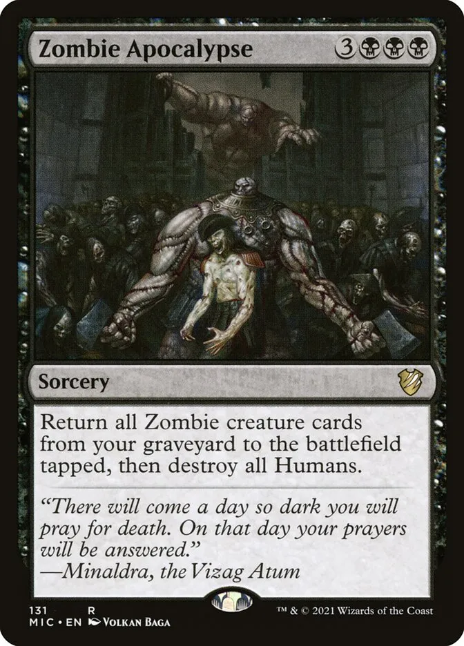 2021 Midnight Hunt Commander Zombie Apocalypse #131 rare card image