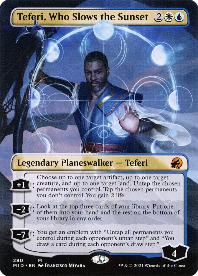 2021 Innistrad: Midnight Hunt Teferi, Who Slows the Sunset mythic #280 mythic card image