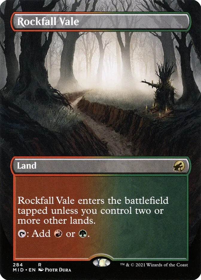 2021 Innistrad: Midnight Hunt Rockfall Vale #284 rare card image