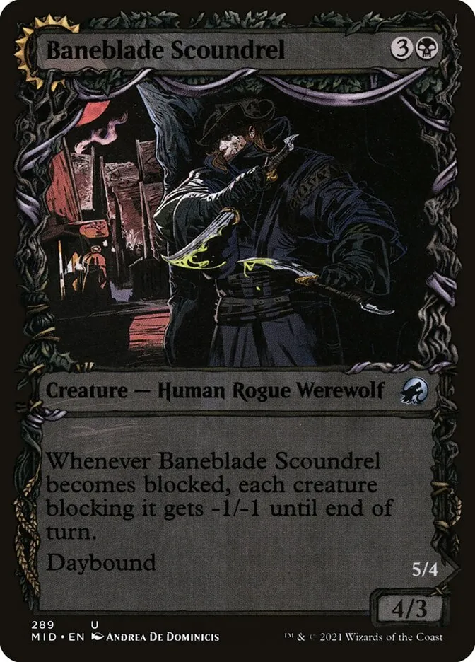2021 Innistrad: Midnight Hunt Baneblade Scoundrel // Baneclaw Marauder #289 uncommon card image