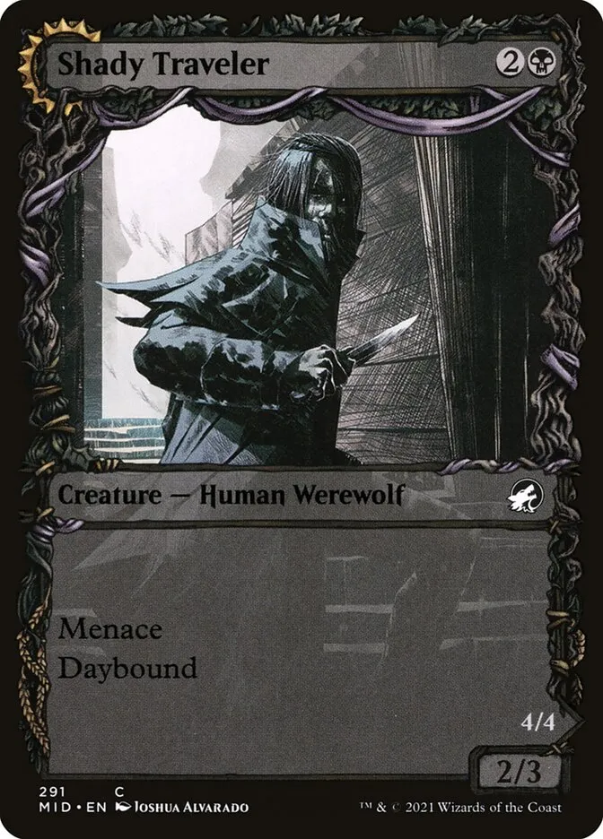 2021 Innistrad: Midnight Hunt Shady Traveler // Stalking Predator #291 common card image