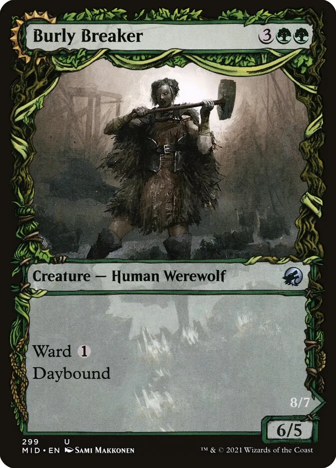 2021 Innistrad: Midnight Hunt Burly Breaker // Dire-Strain Demolisher #299 uncommon card image