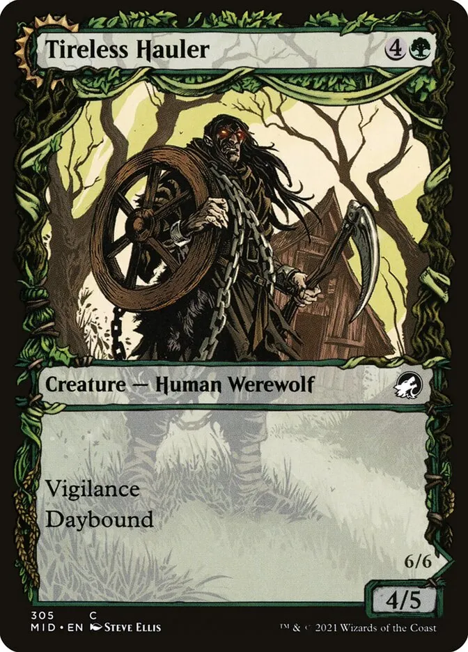 2021 Innistrad: Midnight Hunt Tireless Hauler // Dire-Strain Brawler #305 common card image