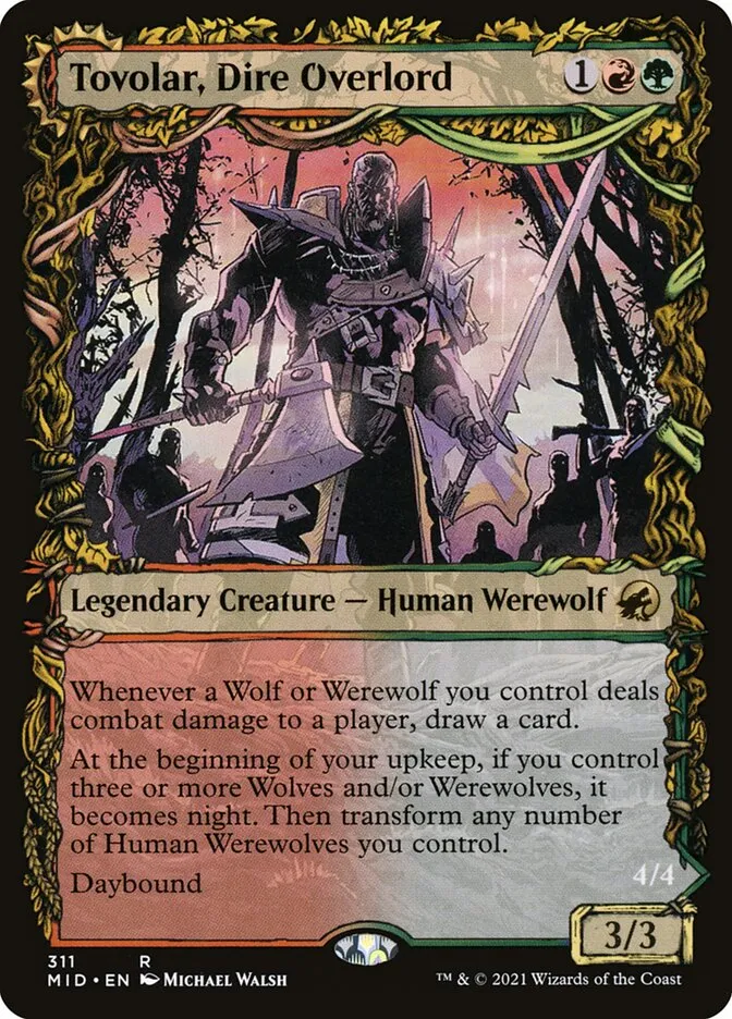 2021 Innistrad: Midnight Hunt Tovolar, Dire Overlord // Tovolar, the Midnight Scourge #311 rare card image