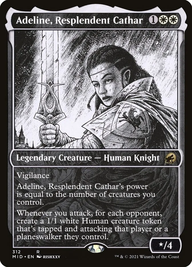 2021 Innistrad: Midnight Hunt Adeline, Resplendent Cathar #312 rare card image