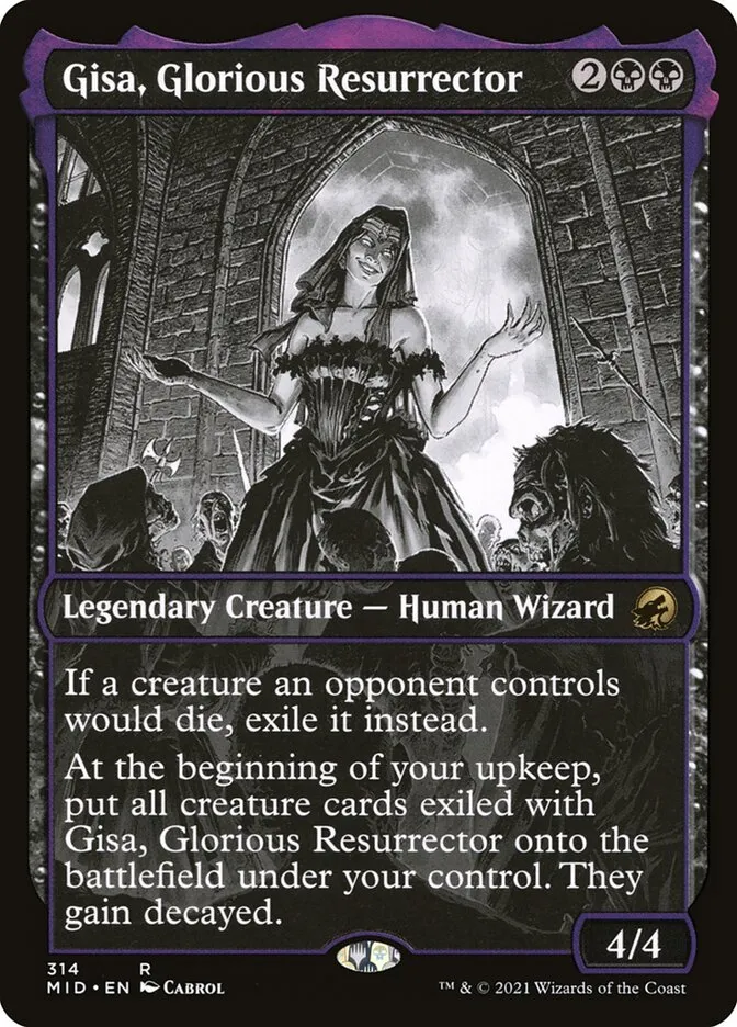 2021 Innistrad: Midnight Hunt Gisa, Glorious Resurrector #314 rare card image