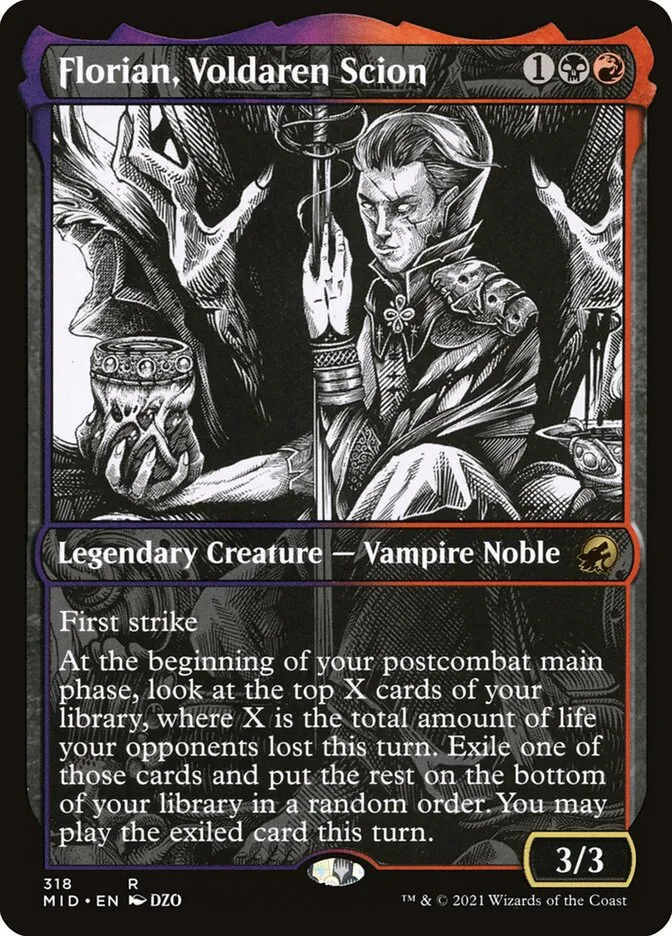 2021 Innistrad: Midnight Hunt Florian, Voldaren Scion #318 rare card image