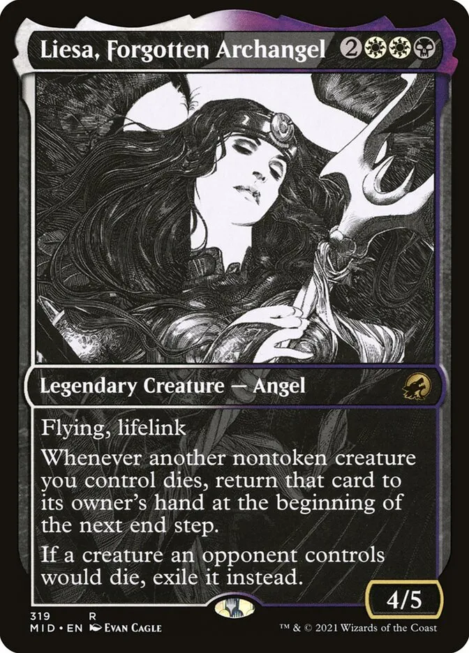 2021 Innistrad: Midnight Hunt Liesa, Forgotten Archangel #319 rare card image