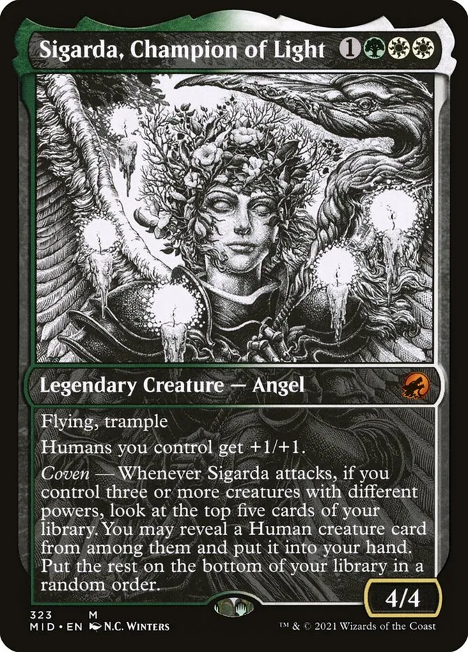 2021 Innistrad: Midnight Hunt Sigarda, Champion of Light mythic #323 mythic card image