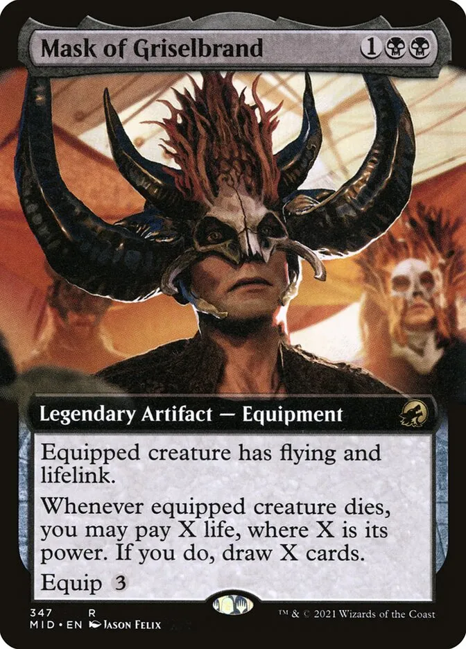 2021 Innistrad: Midnight Hunt Mask of Griselbrand #347 rare card image