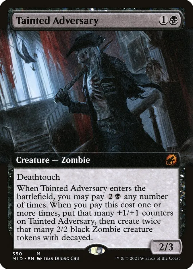 2021 Innistrad: Midnight Hunt Tainted Adversary mythic #350 mythic card image